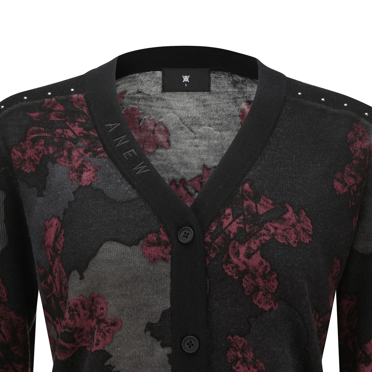 어뉴골프(ANEW GOLF) WOMEN FA FLOWER PATTERN KNIT CARDIGAN_BU