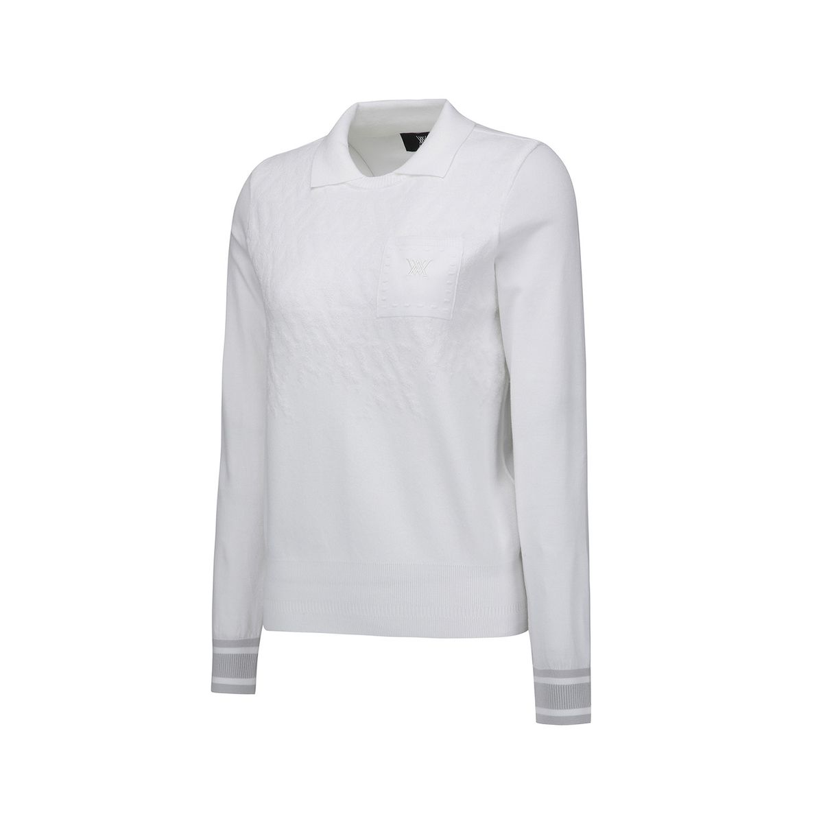 어뉴골프(ANEW GOLF) WOMEN FA LOGO PATTERN SWEATER_WH