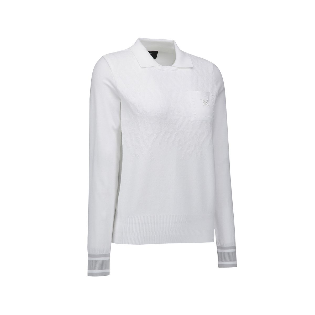 어뉴골프(ANEW GOLF) WOMEN FA LOGO PATTERN SWEATER_WH