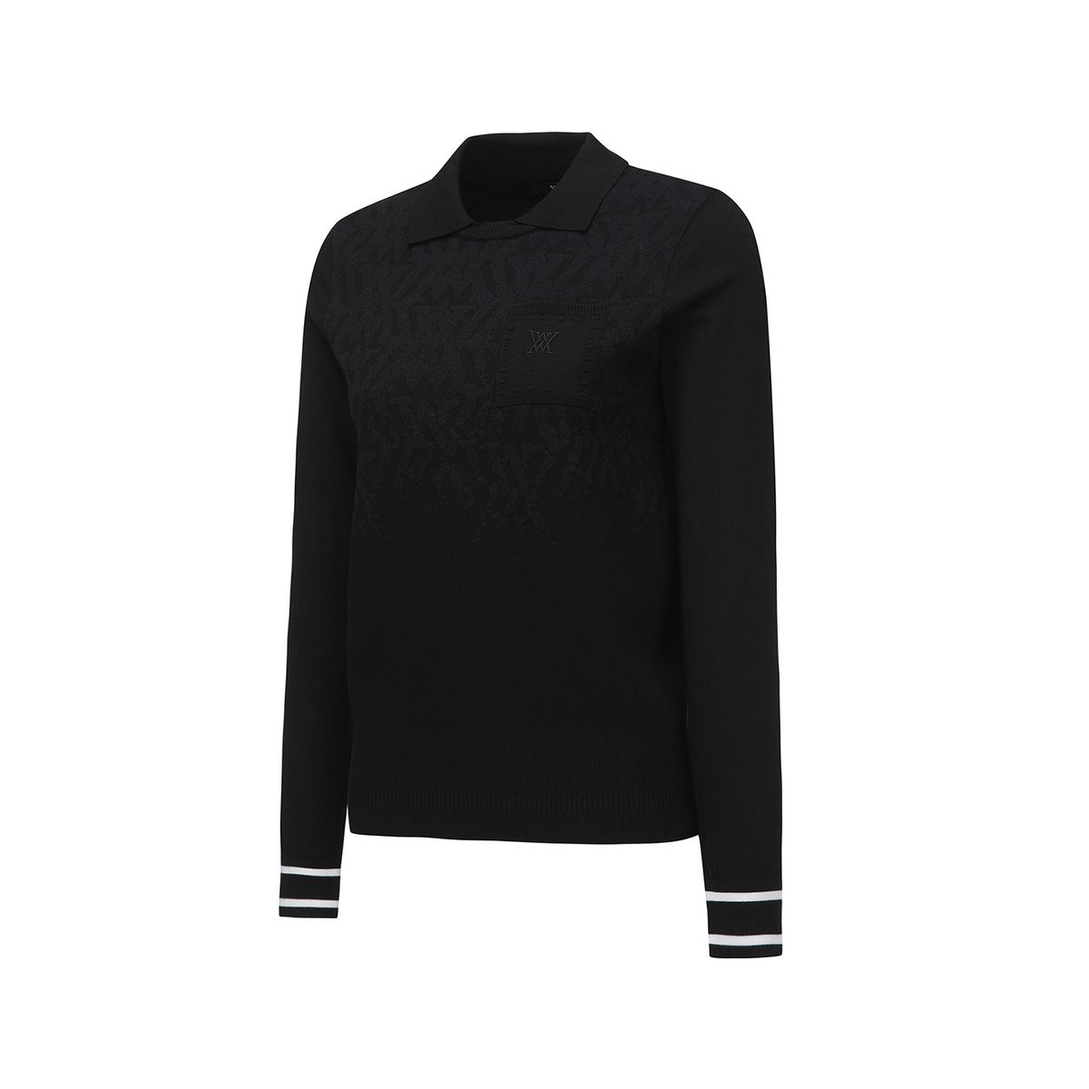 어뉴골프(ANEW GOLF) WOMEN FA LOGO PATTERN SWEATER_BK