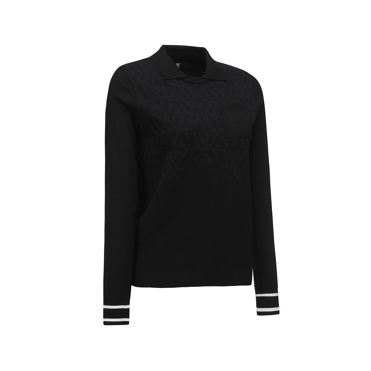 어뉴골프(ANEW GOLF) WOMEN FA LOGO PATTERN SWEATER_BK