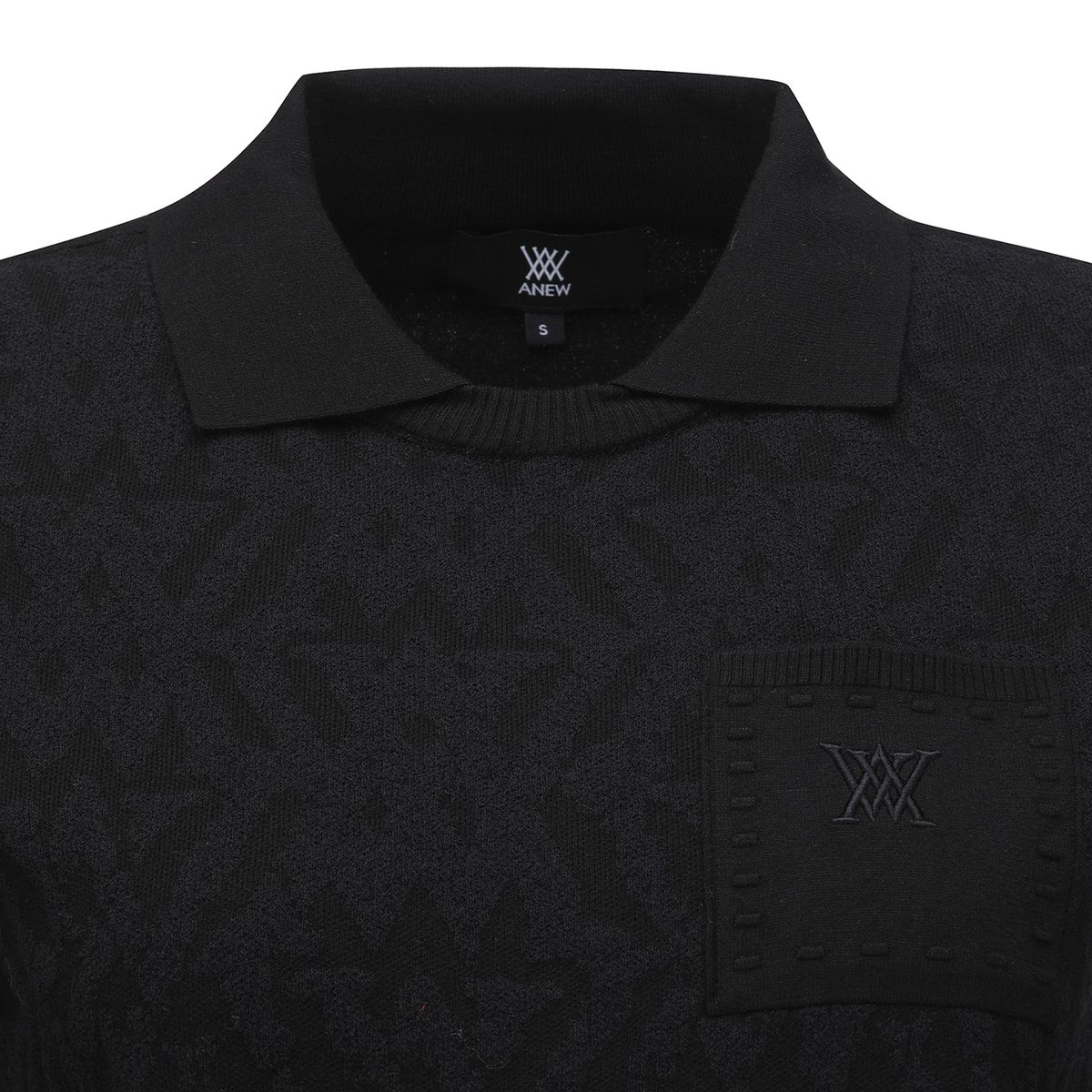 어뉴골프(ANEW GOLF) WOMEN FA LOGO PATTERN SWEATER_BK