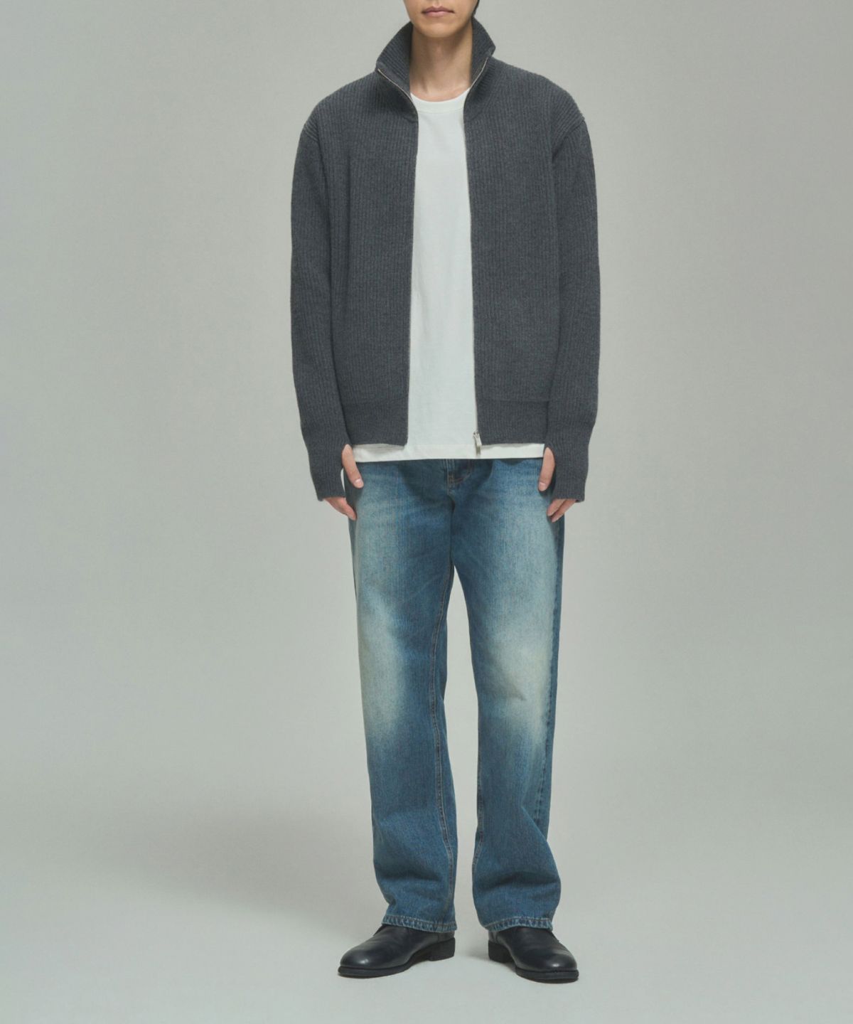 레어토라(RARETORA) ROY FULL ZIP KNIT PARKA V2  - DEEP GREY
