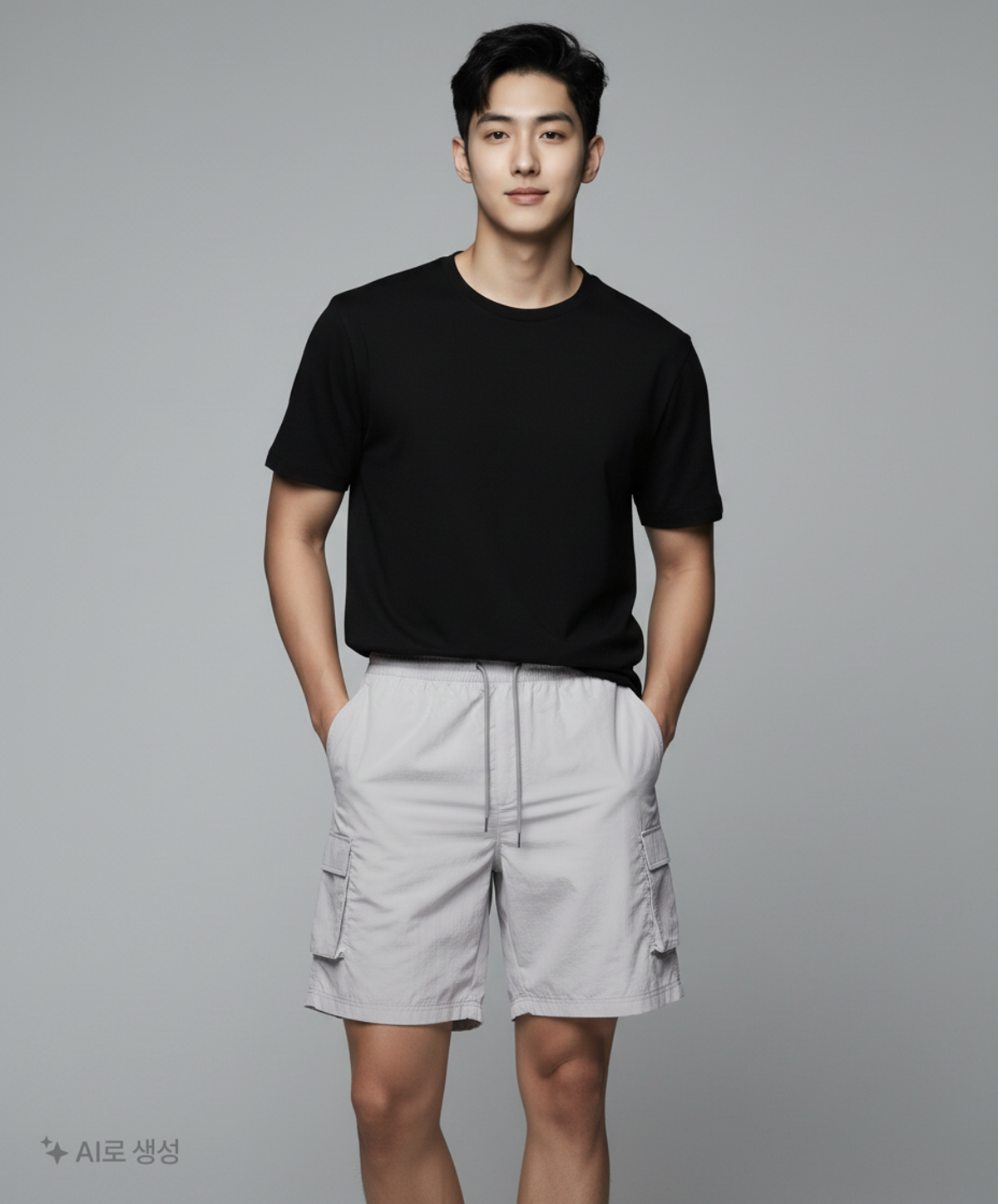 세컨모놀로그(SECONDMONO) 나일론 카펜터 밴딩 팬츠 카고 숏 팬츠 [LGRAY]_SEPT047LGRAY L