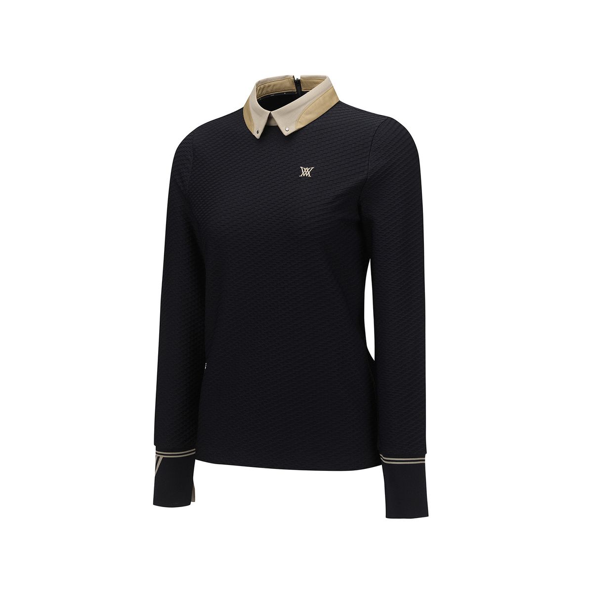 어뉴골프(ANEW GOLF) WOMEN FA BACK ZIP-UP LONG T-SHIRT_BK