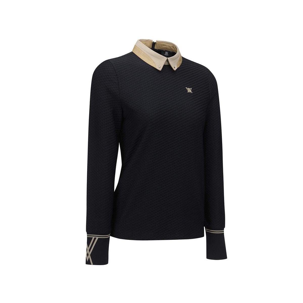 어뉴골프(ANEW GOLF) WOMEN FA BACK ZIP-UP LONG T-SHIRT_BK
