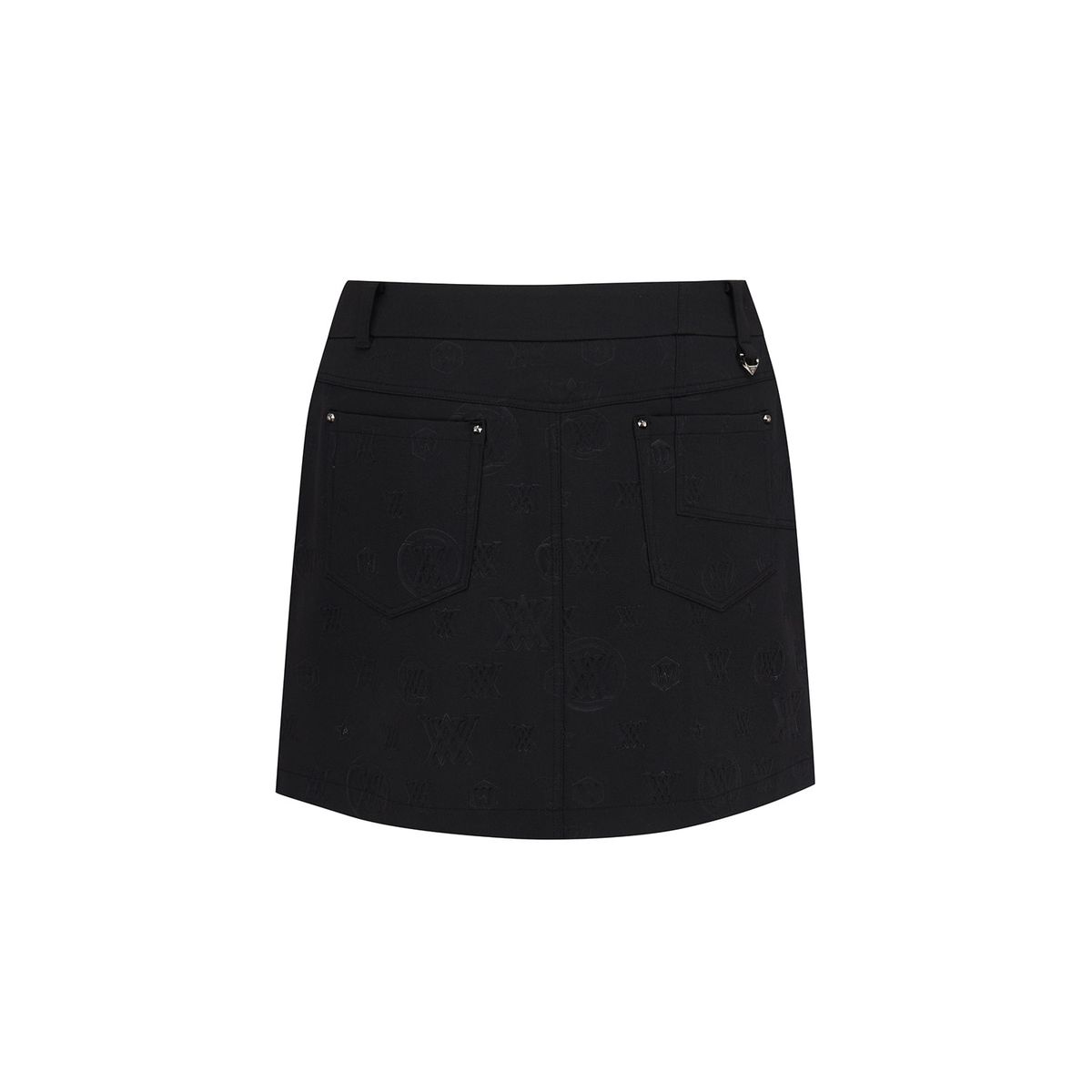 어뉴골프(ANEW GOLF) WOMEN LOGO EMBO A LINE SKIRT_BK