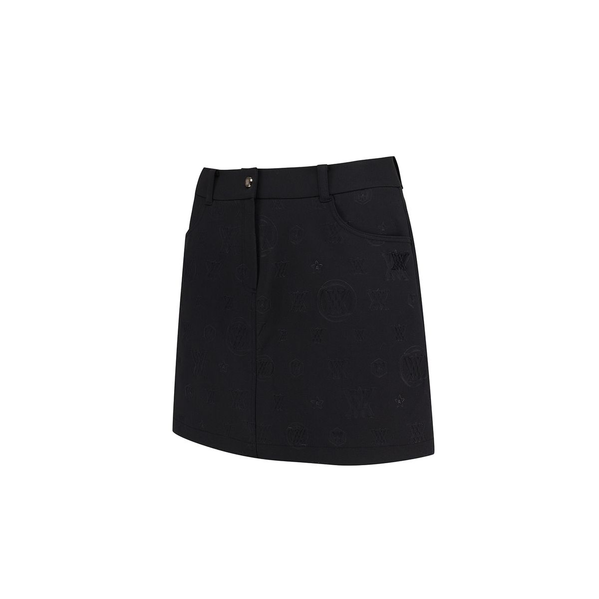 어뉴골프(ANEW GOLF) WOMEN LOGO EMBO A LINE SKIRT_BK