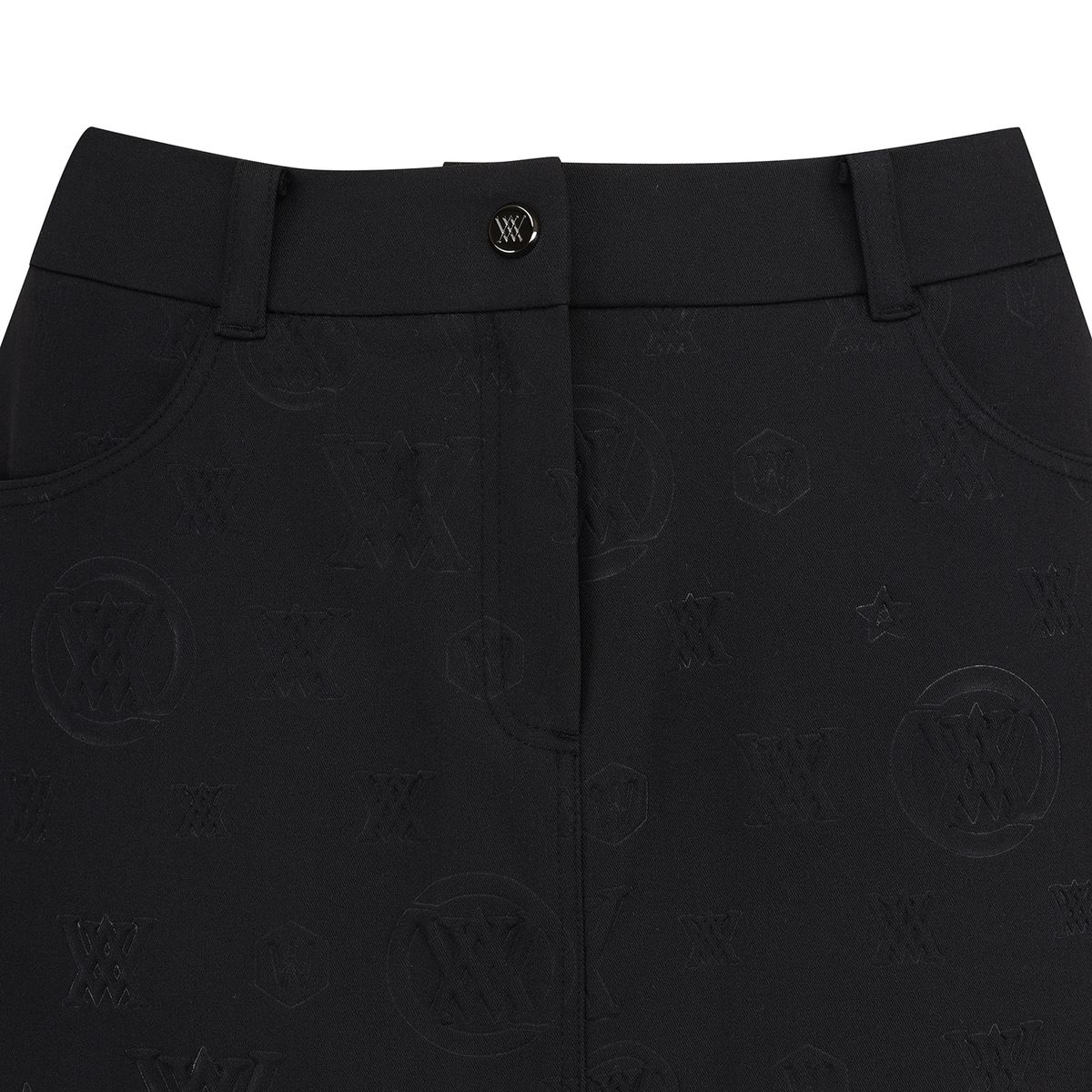 어뉴골프(ANEW GOLF) WOMEN LOGO EMBO A LINE SKIRT_BK