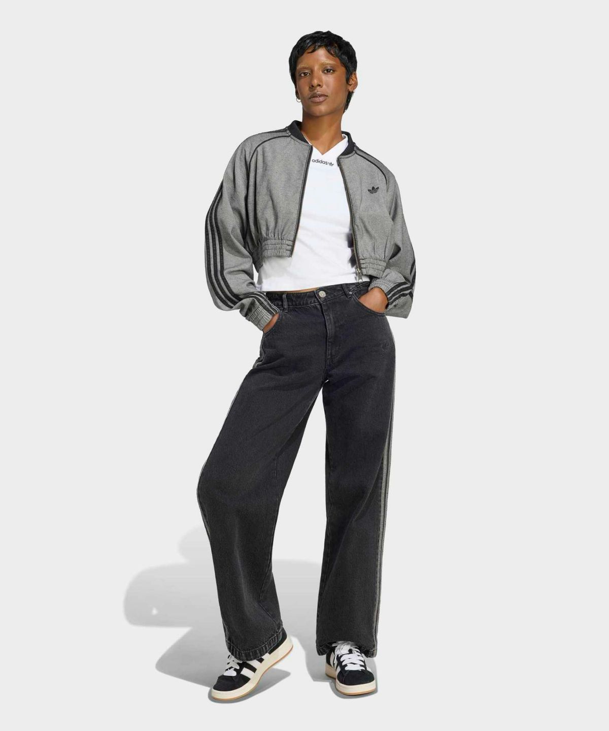 아디다스(ADIDAS) SST 데님 트랙탑 - 그레이 / KS9215