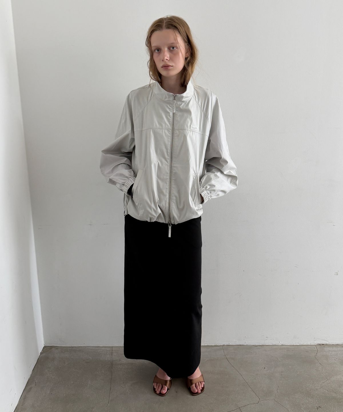 토아베(TOAVE) Easy Two-Tone Maxi Skirt (Black)
