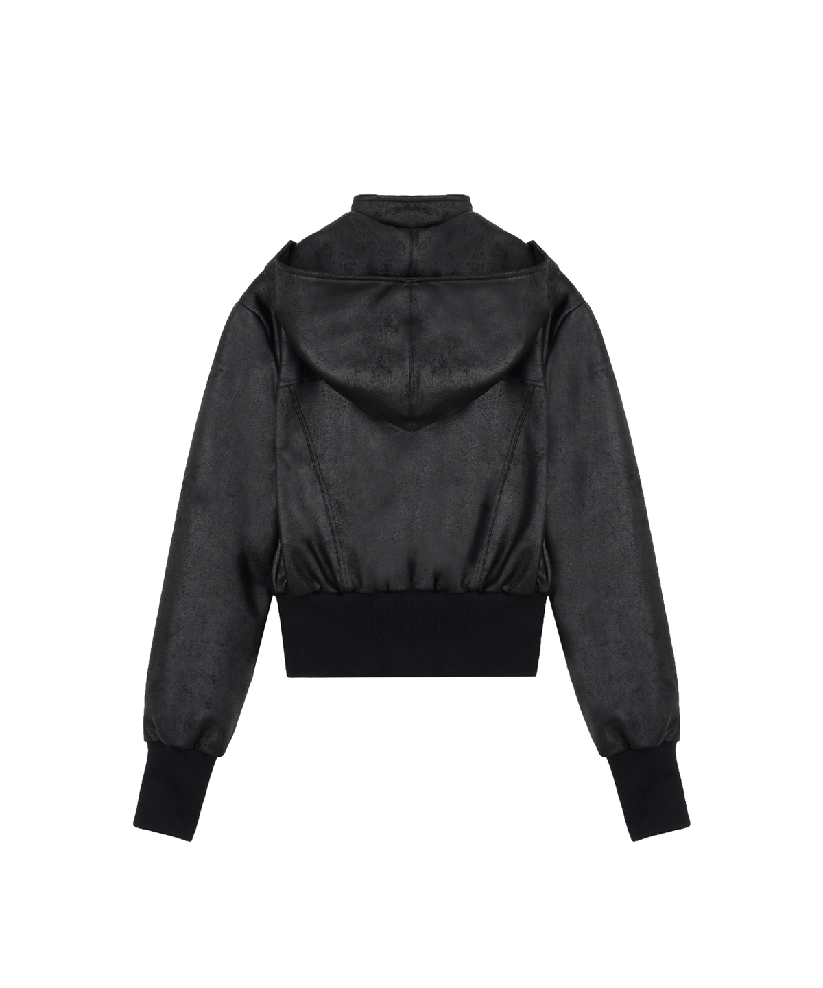 어니브(ANIV) CRACK SUEDE COATED HOODED JACKET BLACK