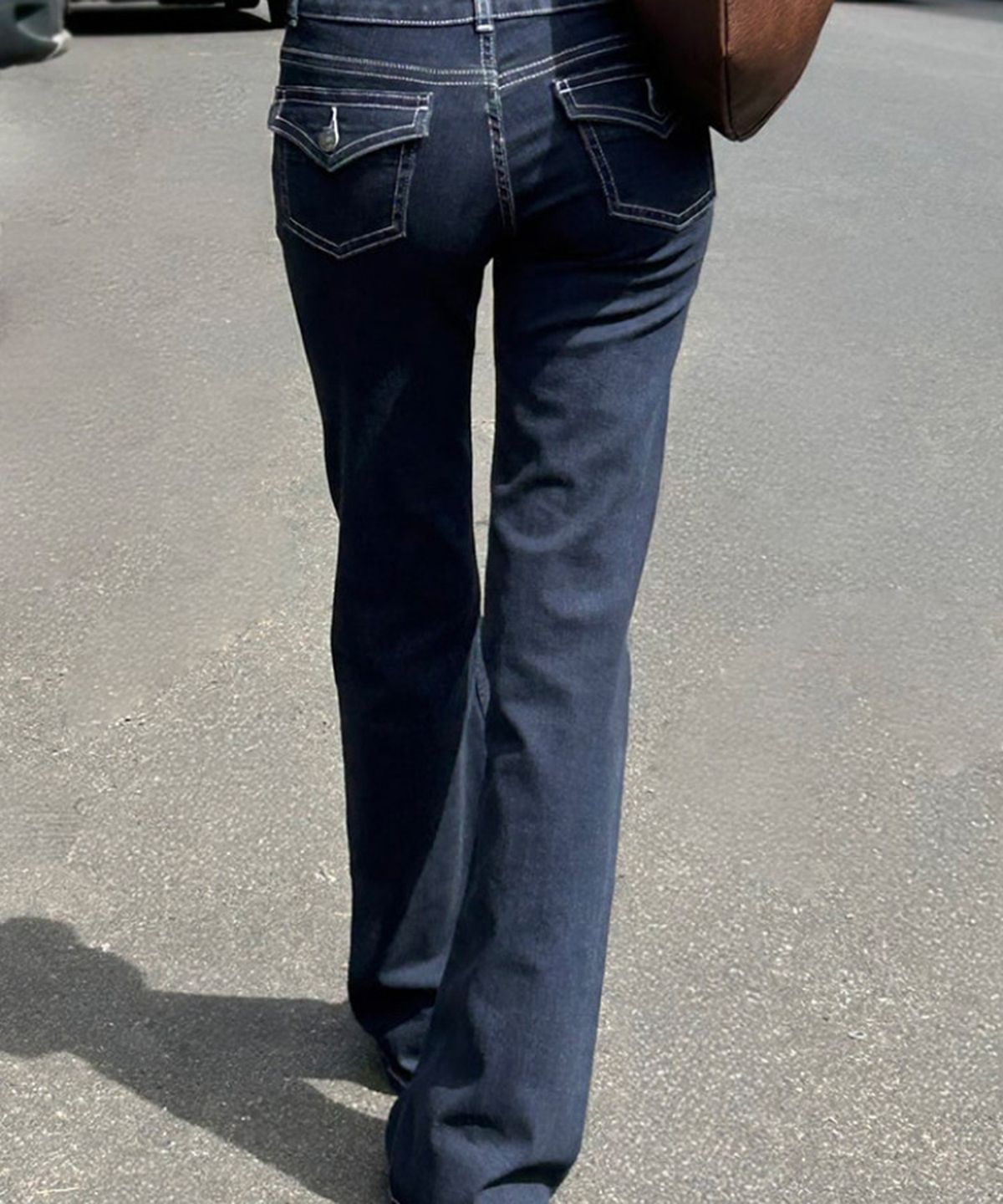 섭듀드(SUBDUED) Low-waist Flare Jeans (DARK BLUE DENIM)