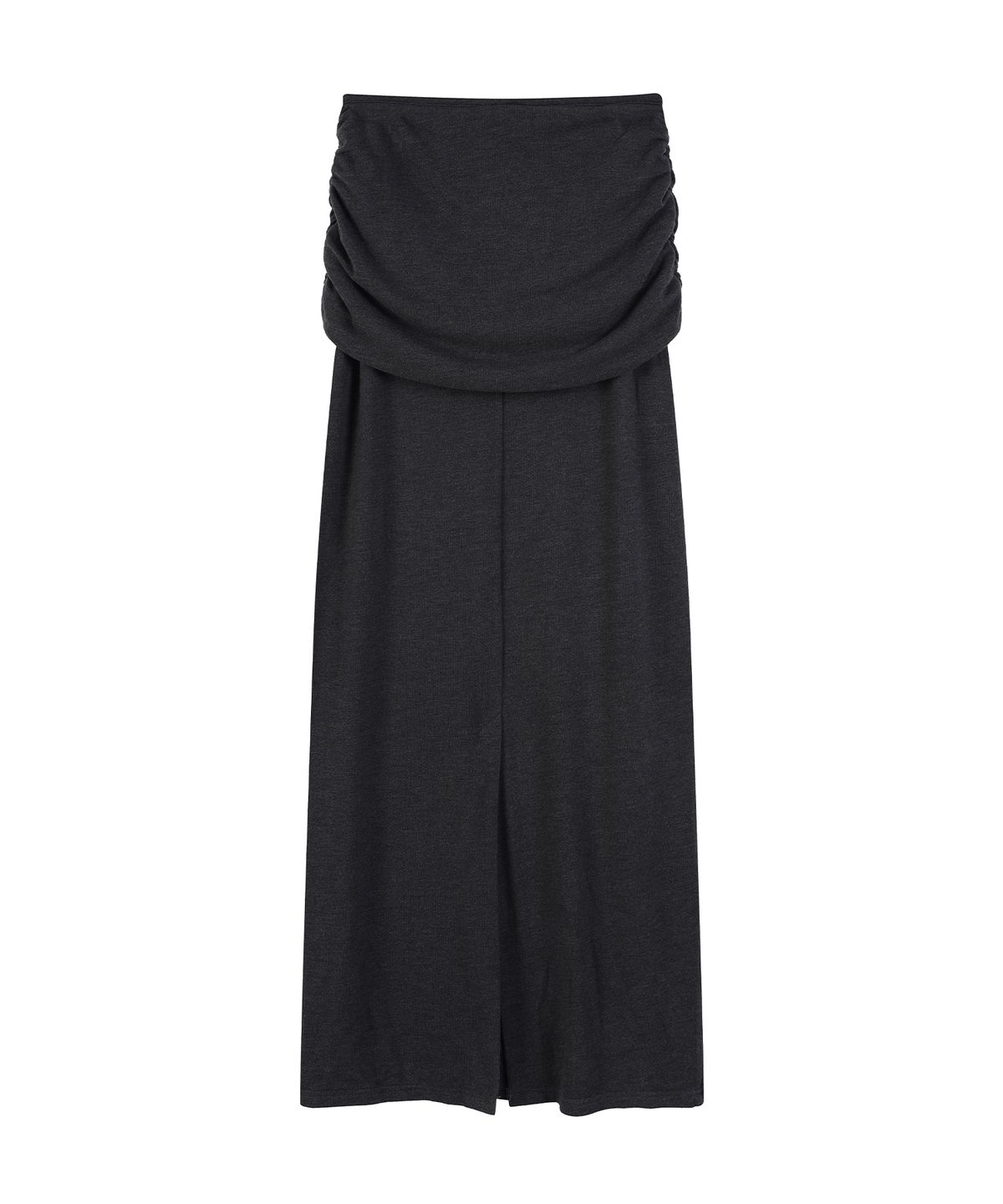 라라폭스(LALAFOX) H라인 셔링 롱스커트 (DARK GREY) BS4WS001