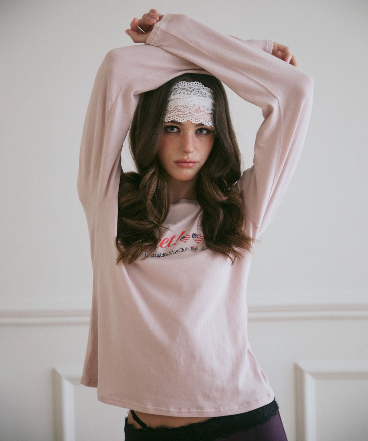 라라폭스(LALAFOX) 레귤러 그래픽 롱슬리브 (PINK) BS4CL005