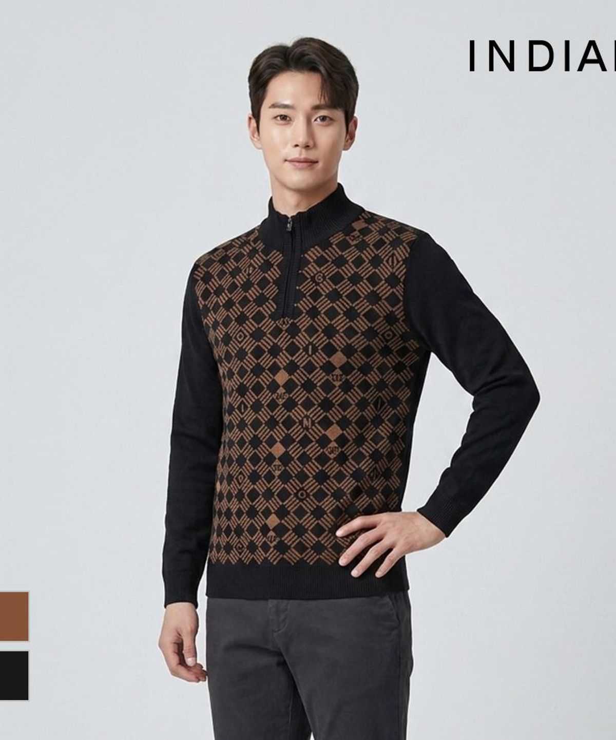 인디안(INDIAN) 패턴 집업니트_MIGBHYF8341