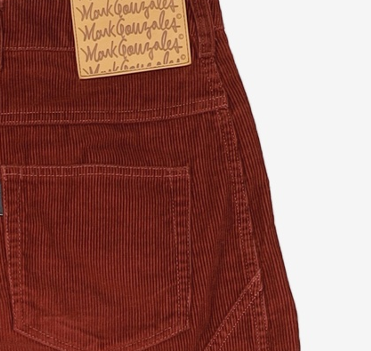 마크곤잘레스(MARK GONZALES) WOMENS CORDUROY NEW CURVED PANT - BURGUNDY M