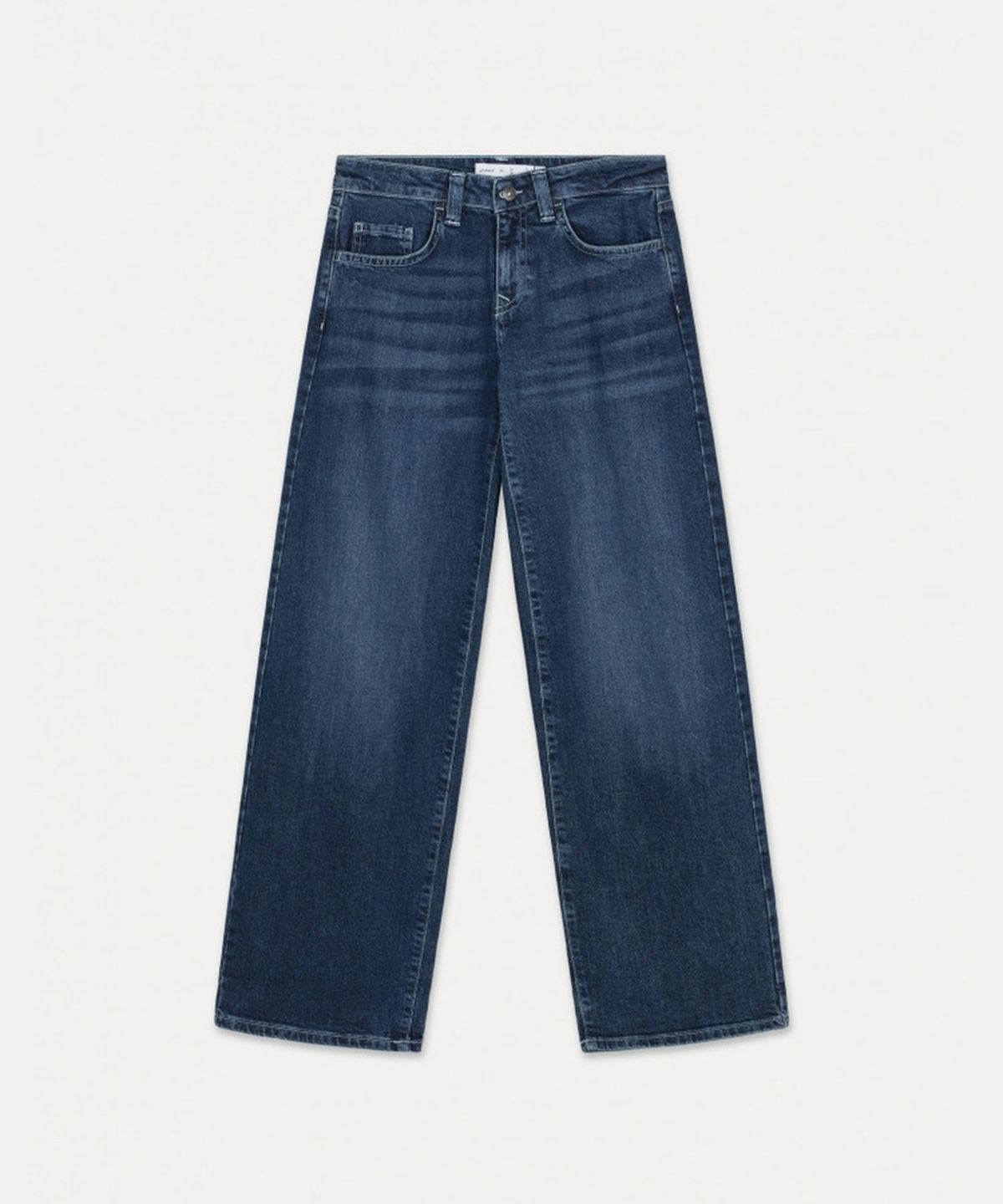 섭듀드(SUBDUED) Wide-leg Low-rise Jeans (DARK BLUE DENIM)