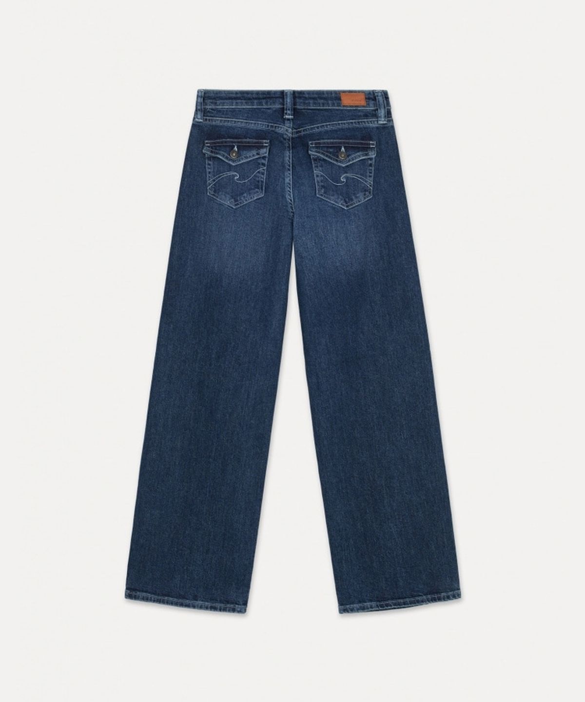 섭듀드(SUBDUED) Wide-leg Low-rise Jeans (DARK BLUE DENIM)