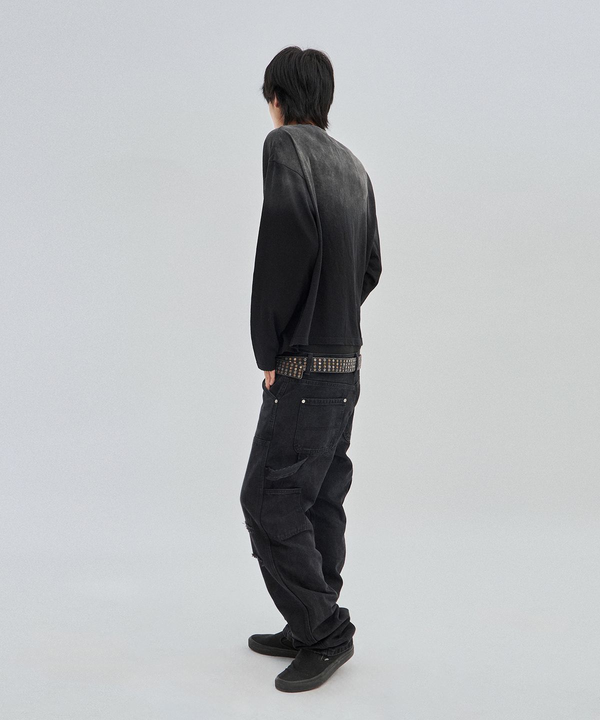 스웨이드(SUADE) WASHED SLUB LONG SLEEVE [WASHING BLACK]