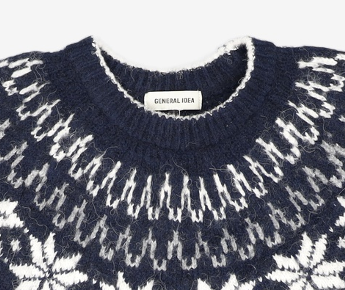 제너럴 아이디어(GENERAL IDEA) UNISEX 울 스노우 노르딕 풀오버 [NAVY] / SBD4U05022 XL