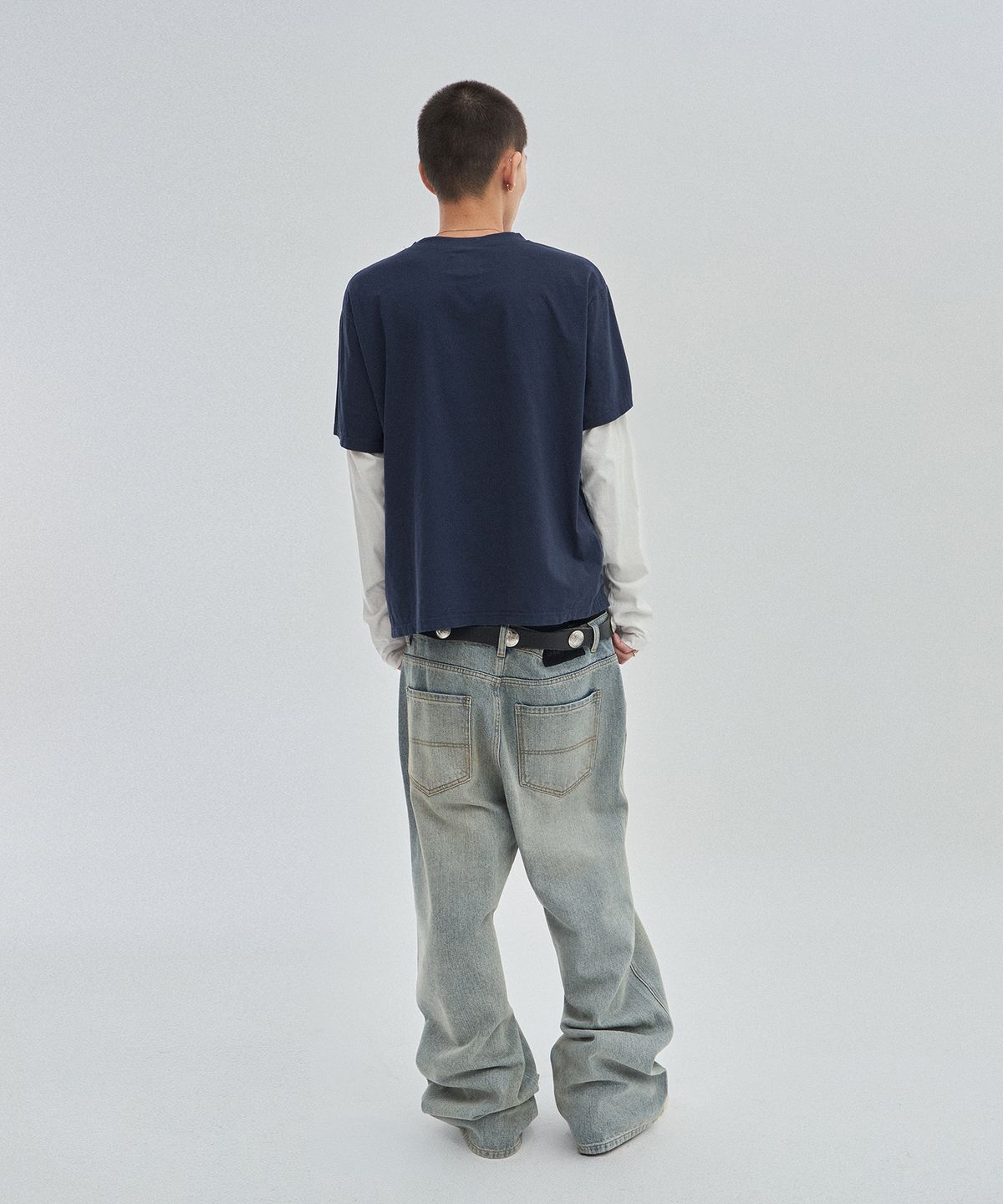 스웨이드(SUADE) COLOR LAYERED LONG SLEEVE [NAVY]