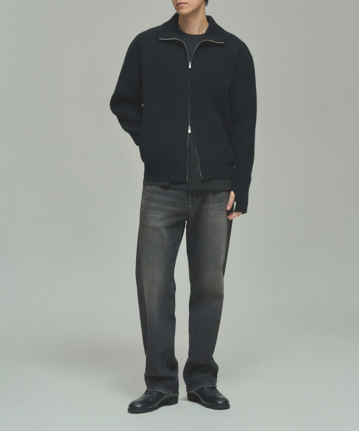 레어토라(RARETORA) ROY FULL ZIP KNIT PARKA V2  - BLACK