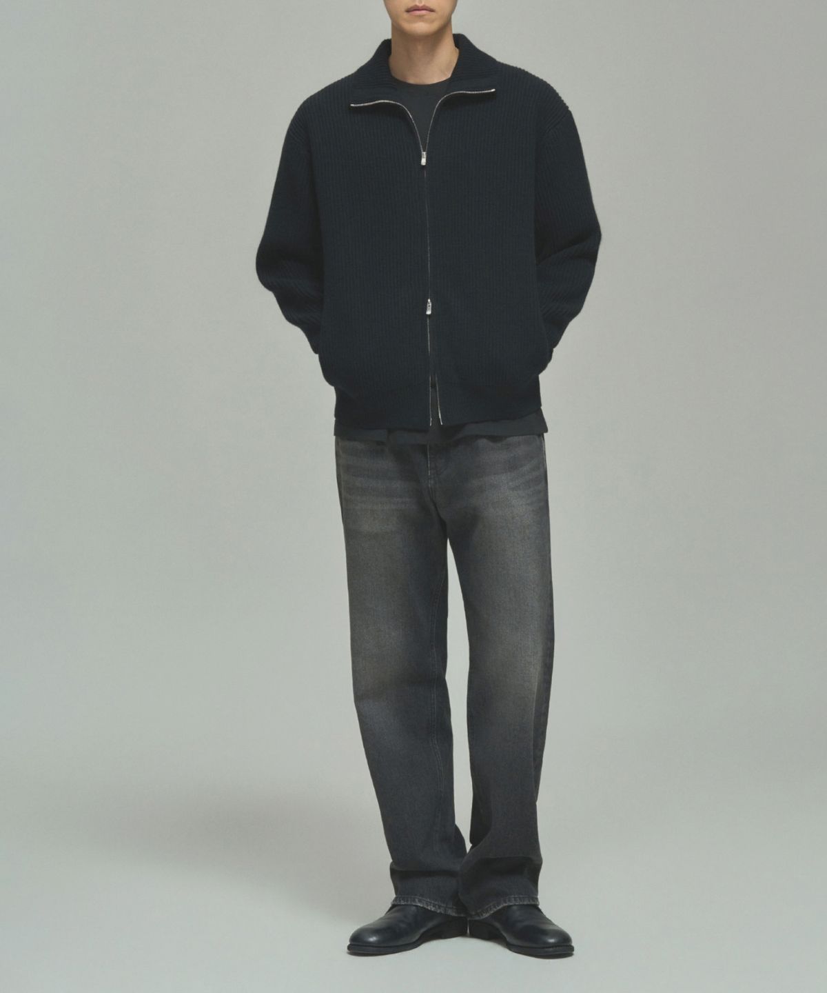 레어토라(RARETORA) ROY FULL ZIP KNIT PARKA V2  - BLACK