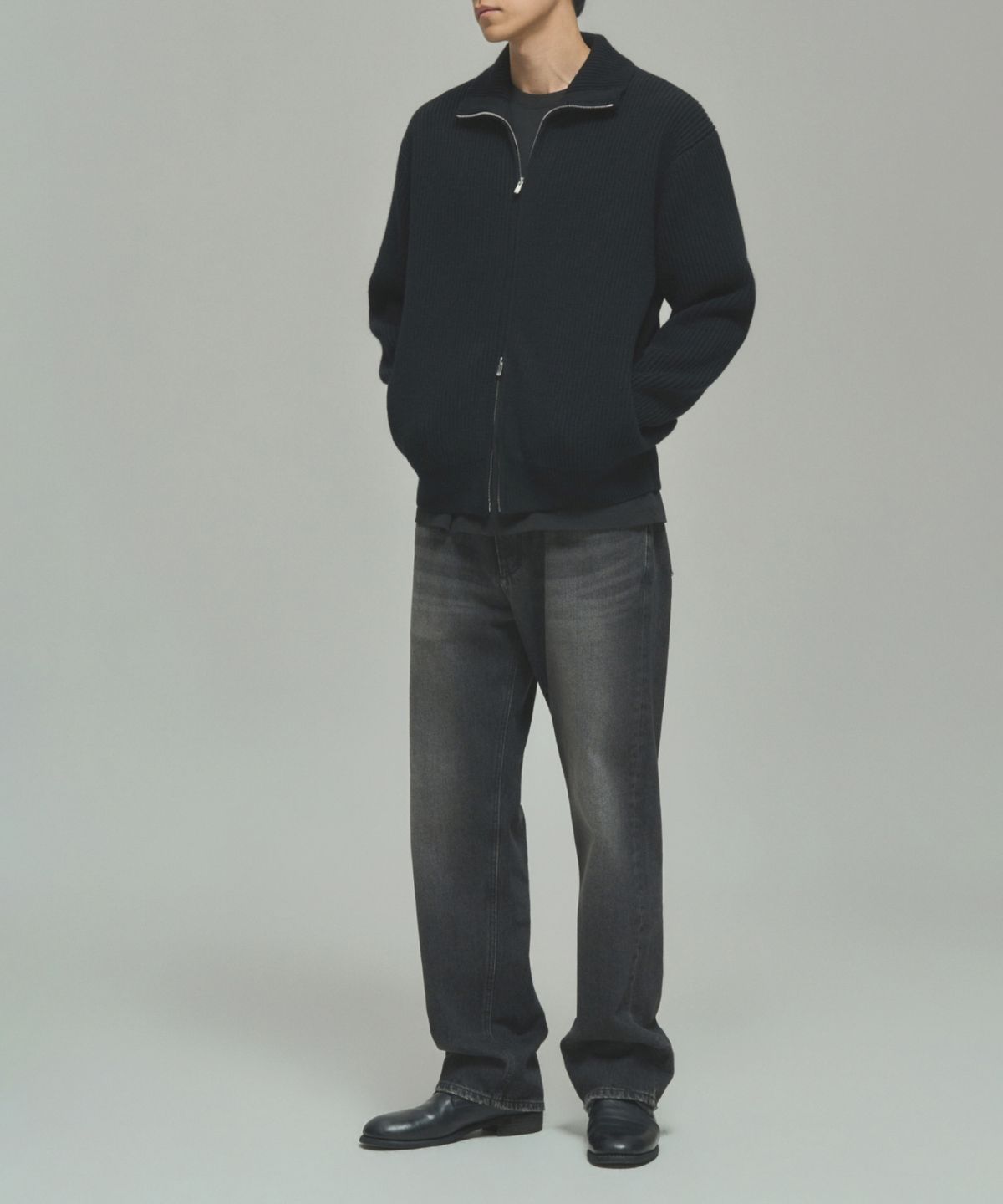 레어토라(RARETORA) ROY FULL ZIP KNIT PARKA V2  - BLACK
