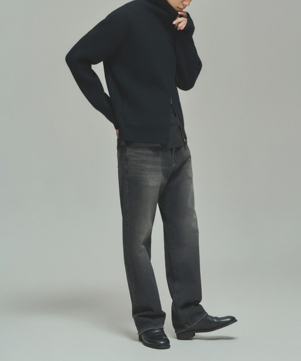 레어토라(RARETORA) ROY FULL ZIP KNIT PARKA V2  - BLACK