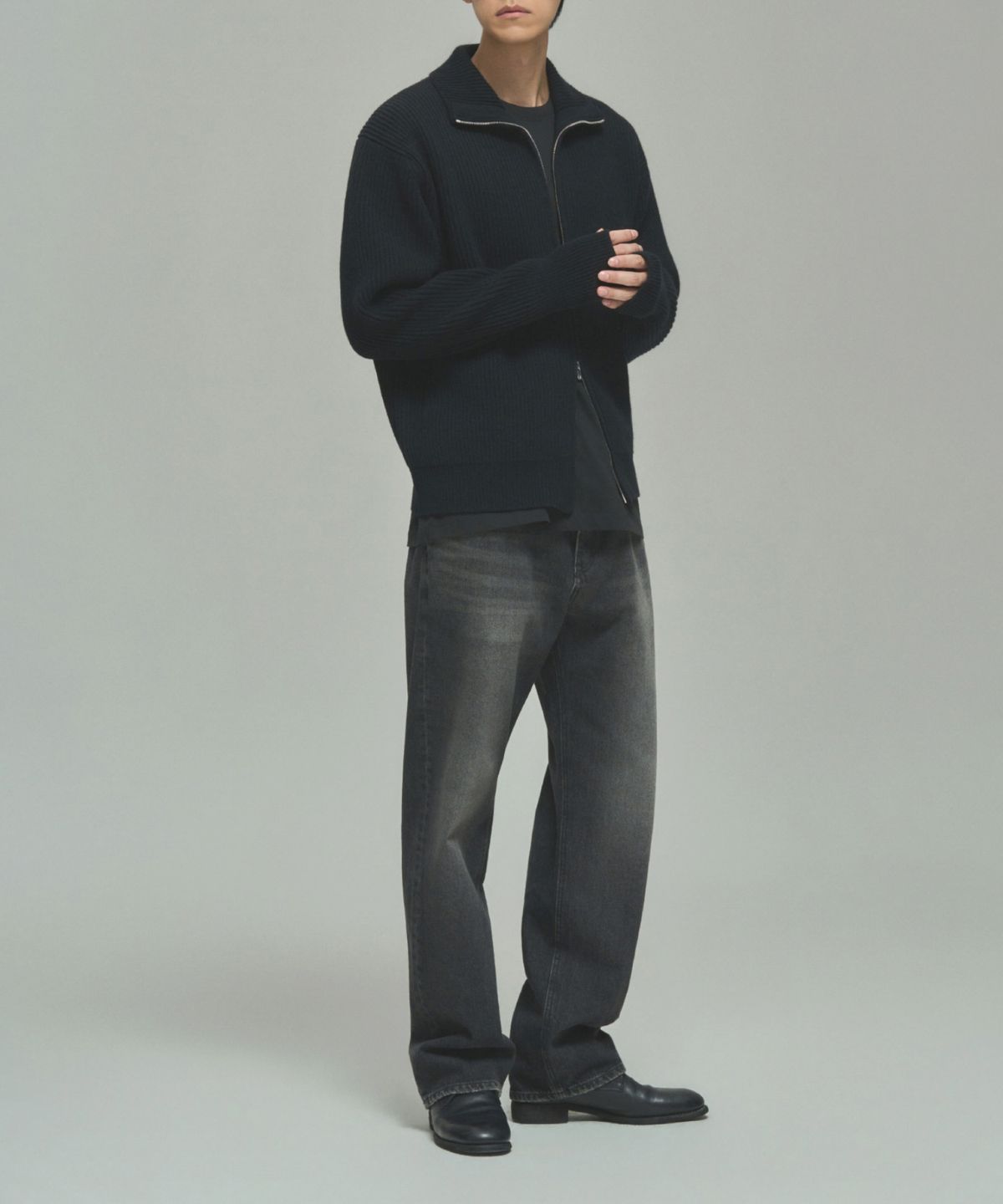 레어토라(RARETORA) ROY FULL ZIP KNIT PARKA V2  - BLACK