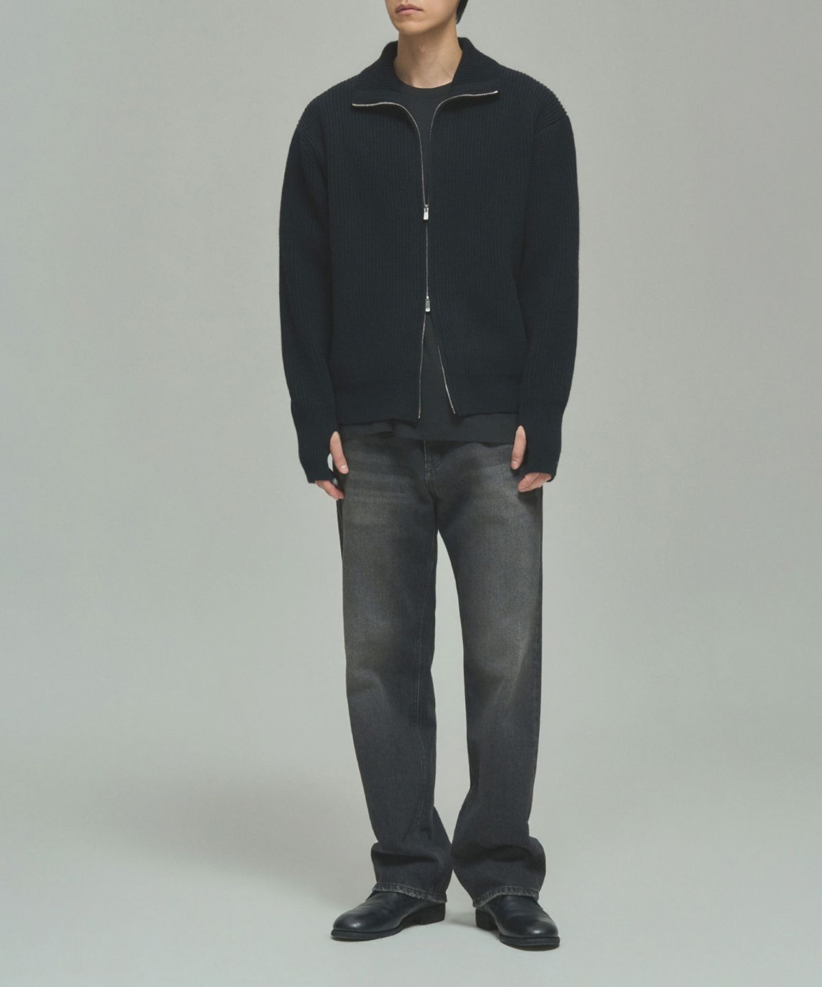 레어토라(RARETORA) ROY FULL ZIP KNIT PARKA V2  - BLACK
