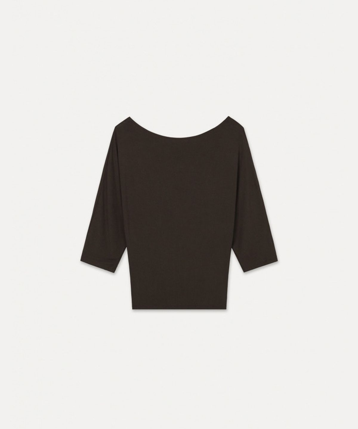 섭듀드(SUBDUED) Asymmetric T-shirt, 3/6 Sleeve (COFFE BROWN)