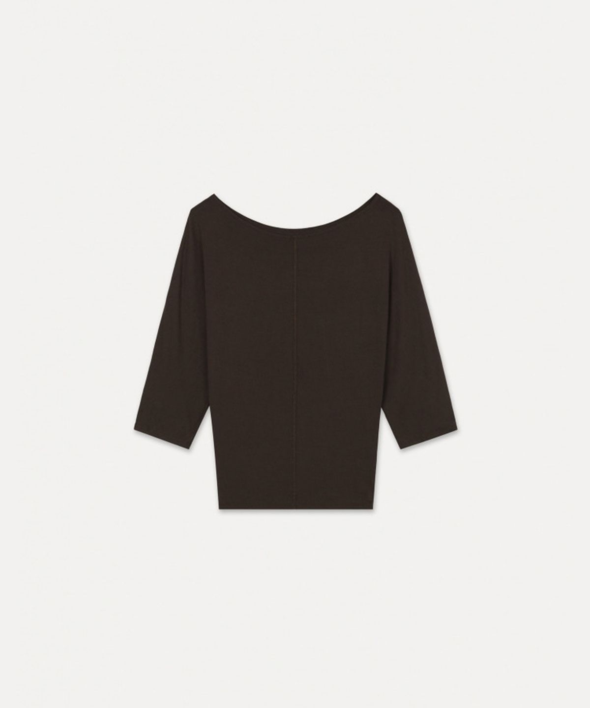 섭듀드(SUBDUED) Asymmetric T-shirt, 3/6 Sleeve (COFFE BROWN)