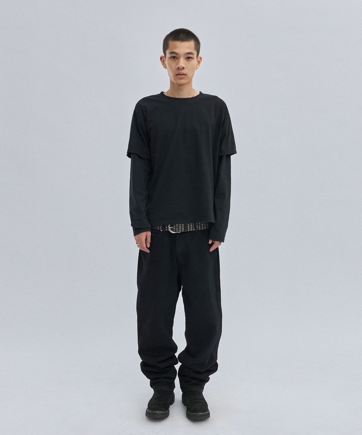 스웨이드(SUADE) COLOR LAYERED LONG SLEEVE [BLACK]