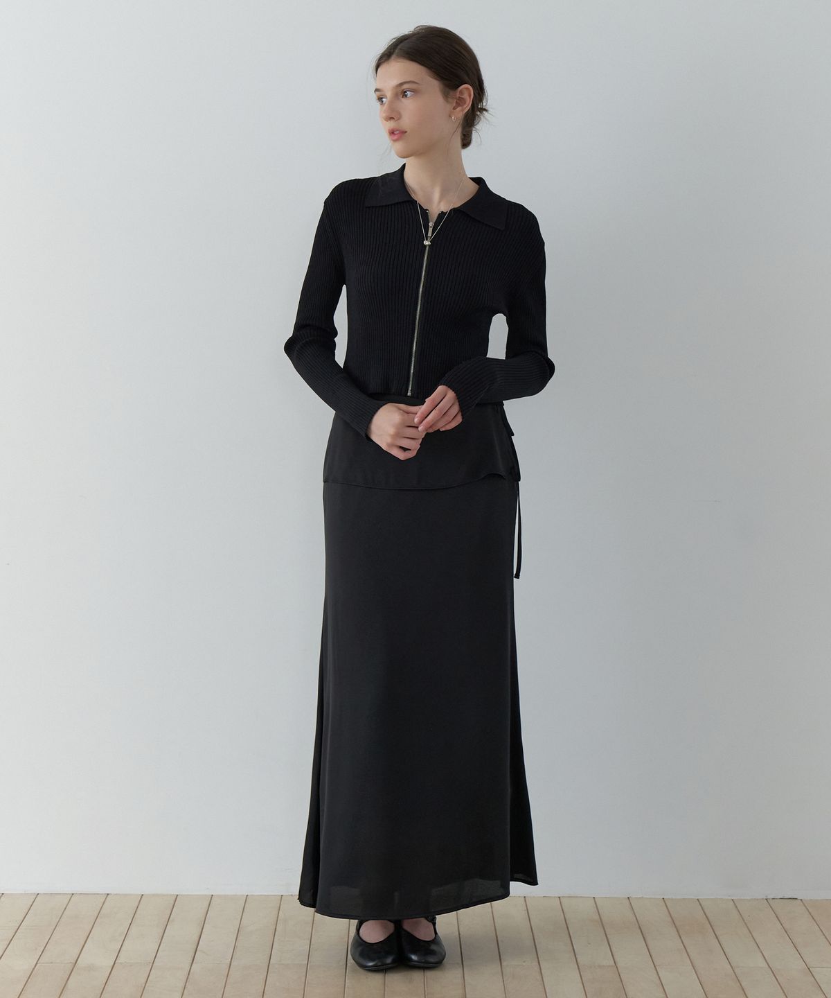 리엘(RE L) Mermaid flap skirt (black)