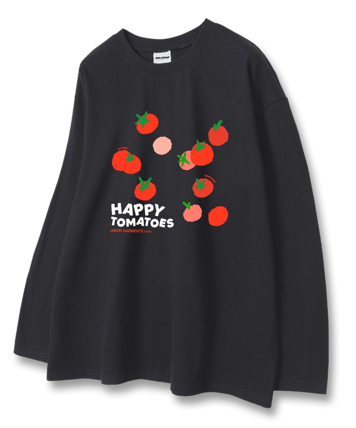 유니온가먼츠(UNION GARMENTS) 해피토마토  루즈핏 긴팔 티셔츠 3COLOR [베이직or시보리]