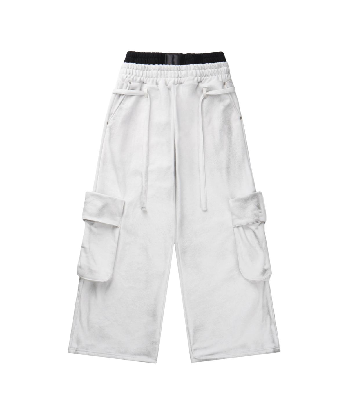 어니브(ANIV) SAKYANT DOUBLE BAND CARGO PANTS WASHED BLACK