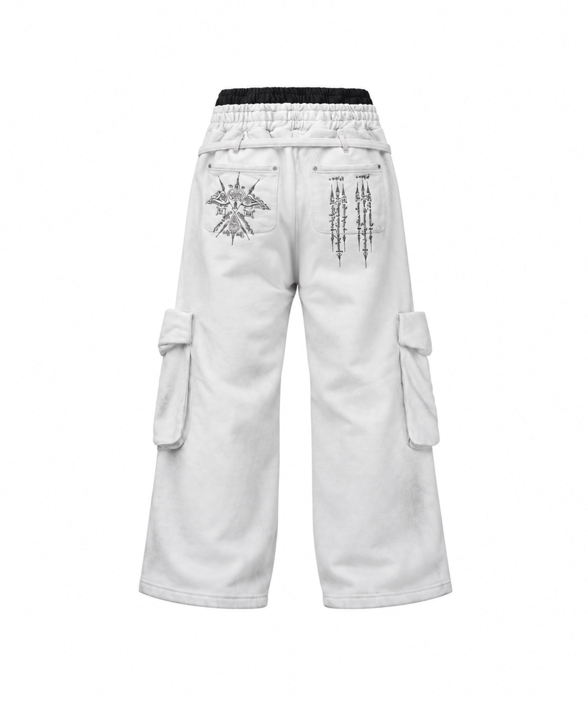 어니브(ANIV) SAKYANT DOUBLE BAND CARGO PANTS WASHED BLACK