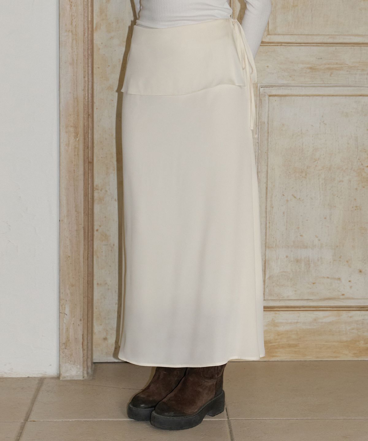 리엘(RE L) Mermaid flap skirt (cream)