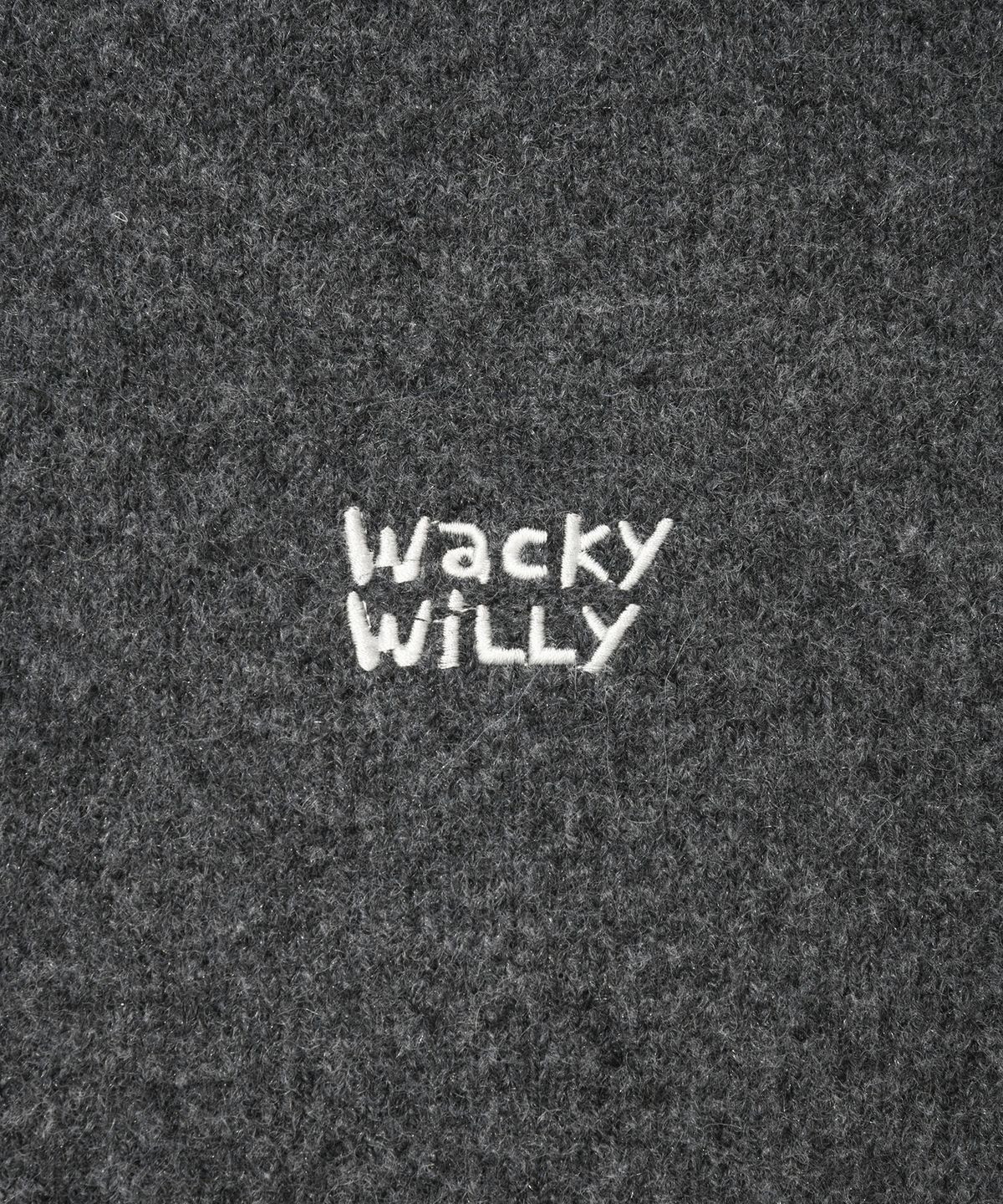 와키윌리(WACKY WILLY) 라운드넥 니트 가디건 차콜
