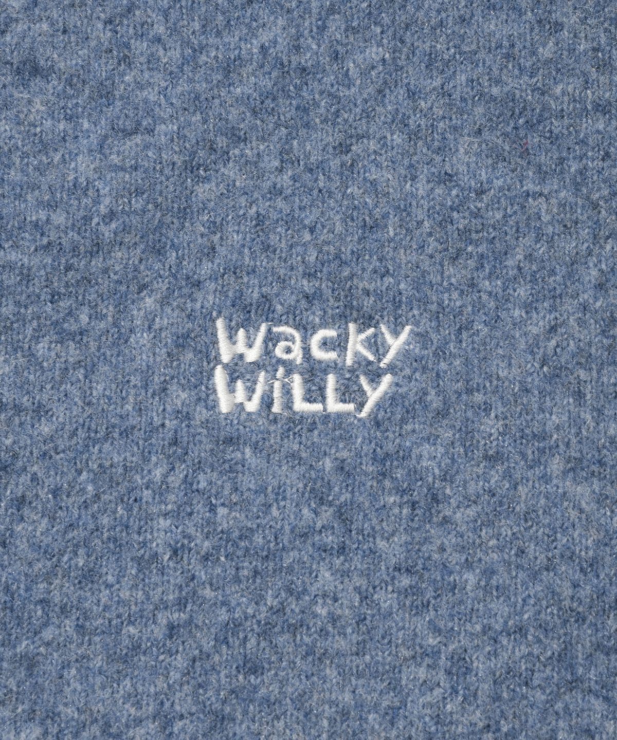 와키윌리(WACKY WILLY) 라운드넥 니트 가디건 블루