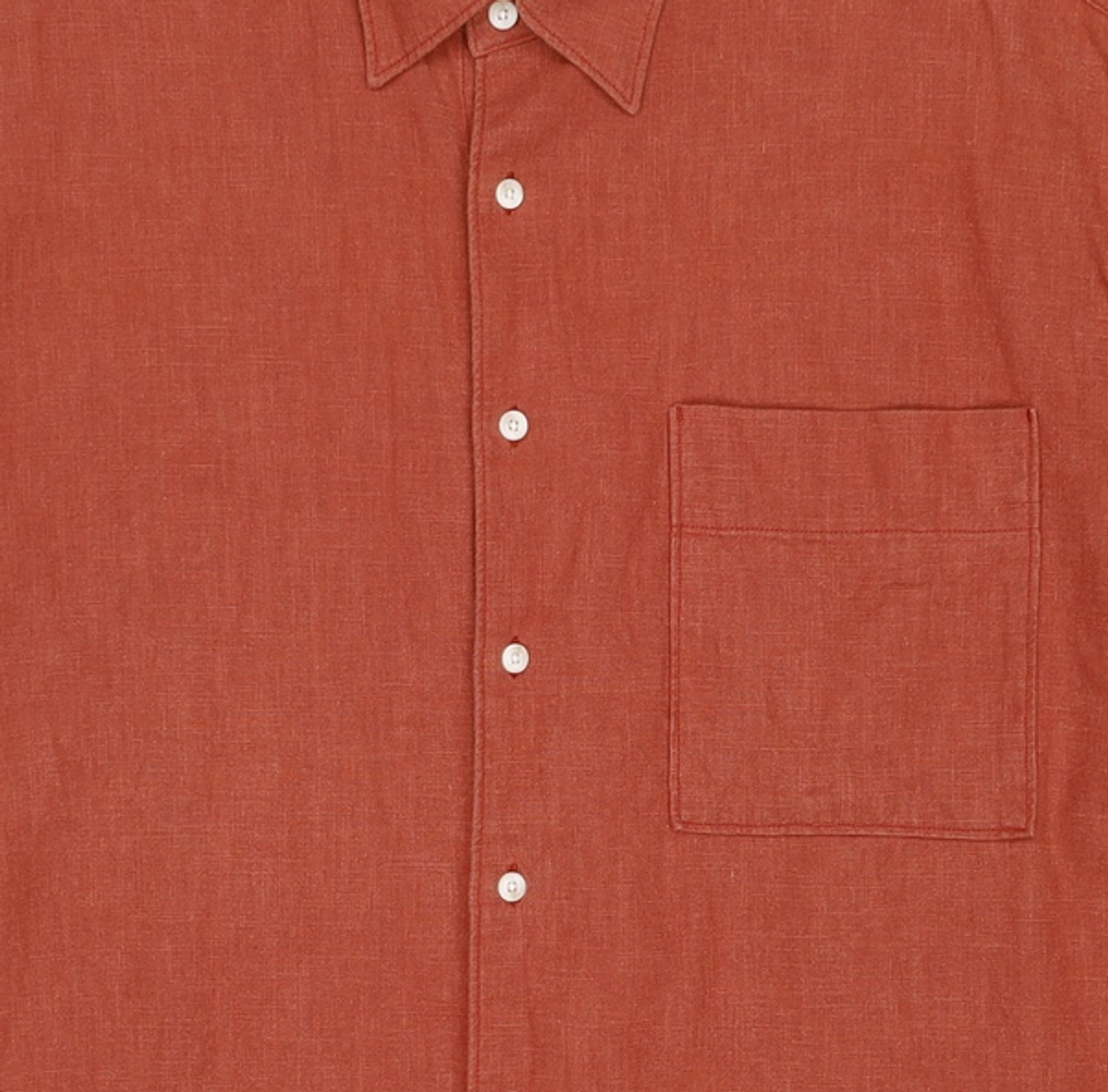 프리즘웍스(FRIZMWORKS) LINEN RELAXED SHIRT _ BRICK XL