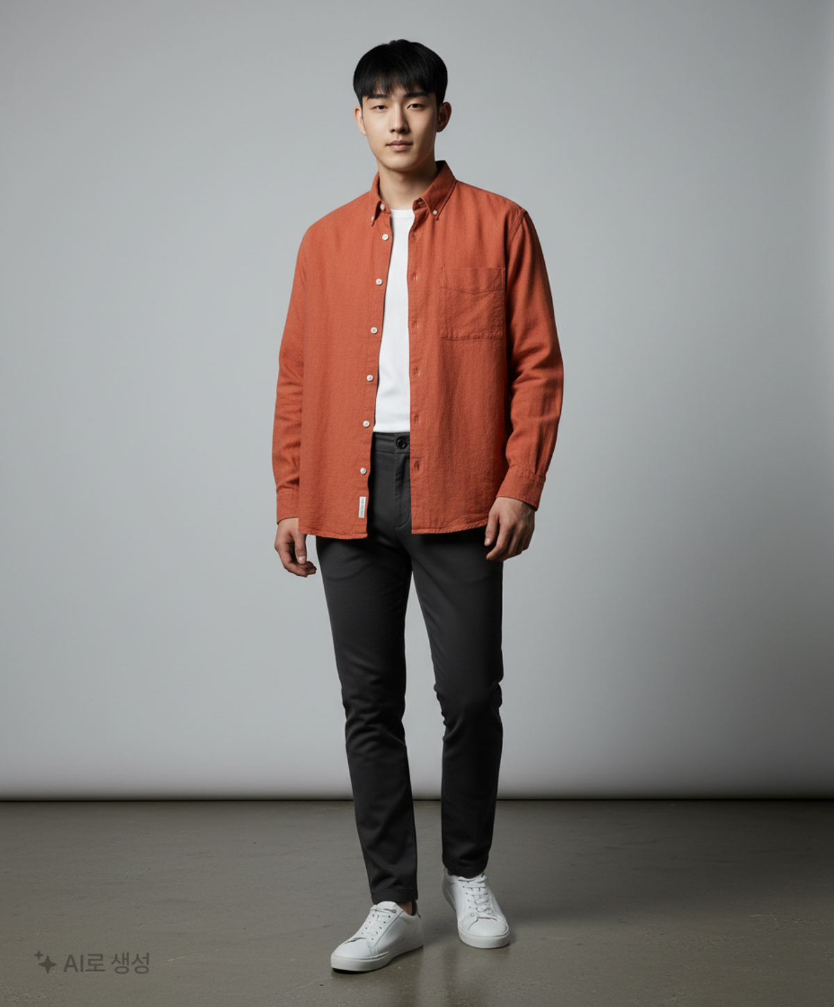 프리즘웍스(FRIZMWORKS) LINEN RELAXED SHIRT _ BRICK XL