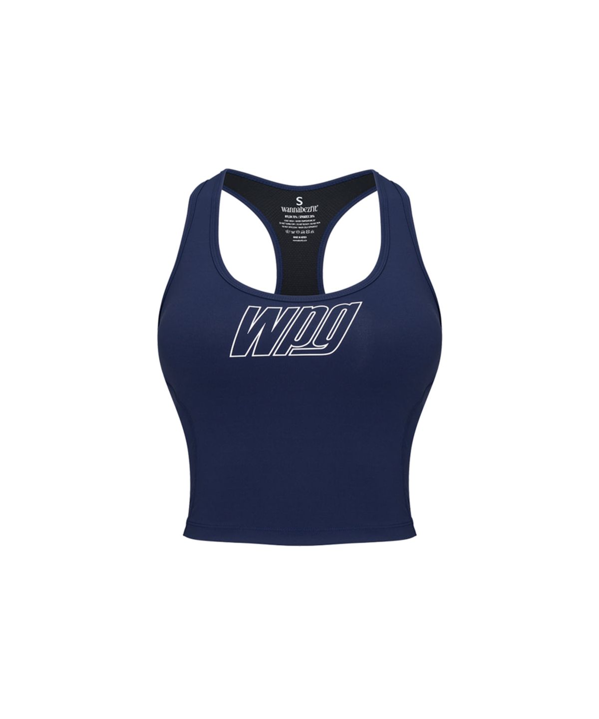 워너비즈핏(WANNABEZFIT) WPG 라인로고 피트니스탑 네이비