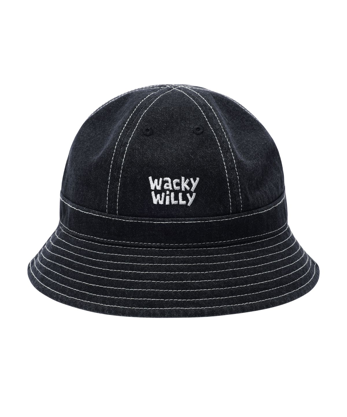 와키윌리(WACKY WILLY) 타이포 돔 버킷햇 블랙