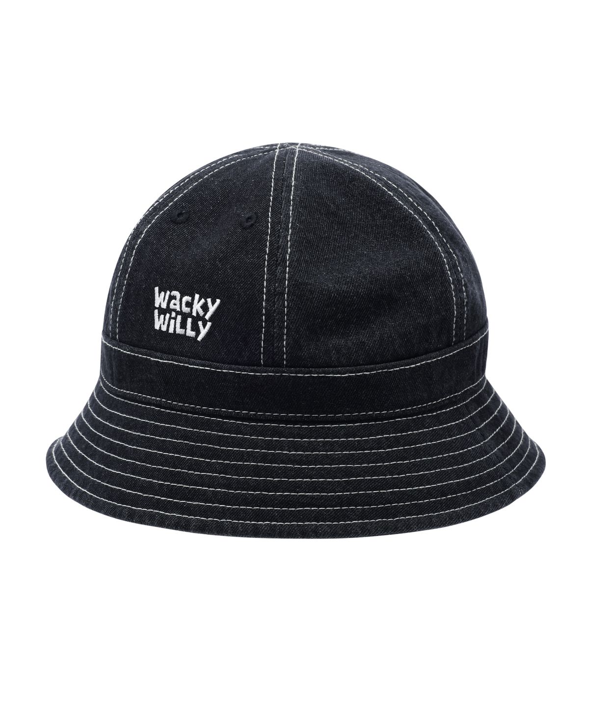 와키윌리(WACKY WILLY) 타이포 돔 버킷햇 블랙