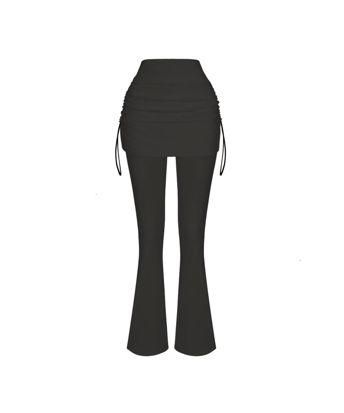 워너비즈핏(WANNABEZFIT) DEMI 보정핏 셔링 레이어드 스커트 차콜