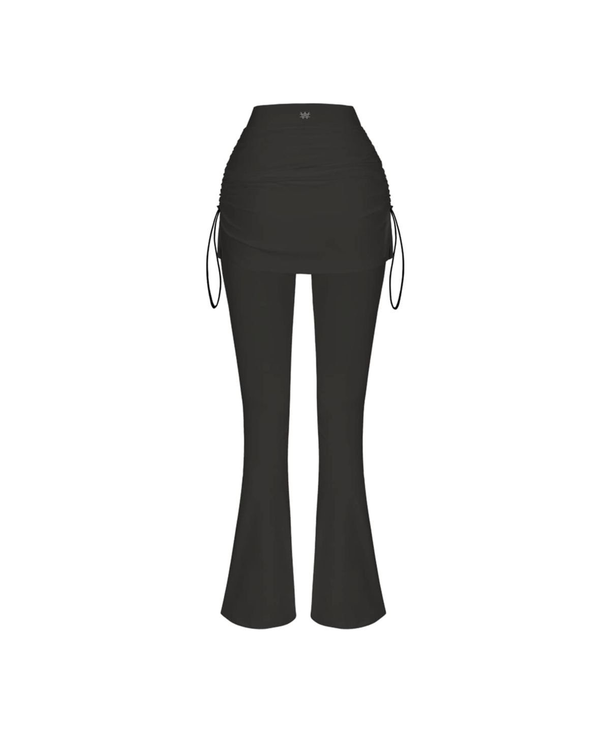 워너비즈핏(WANNABEZFIT) DEMI 보정핏 셔링 레이어드 스커트 차콜