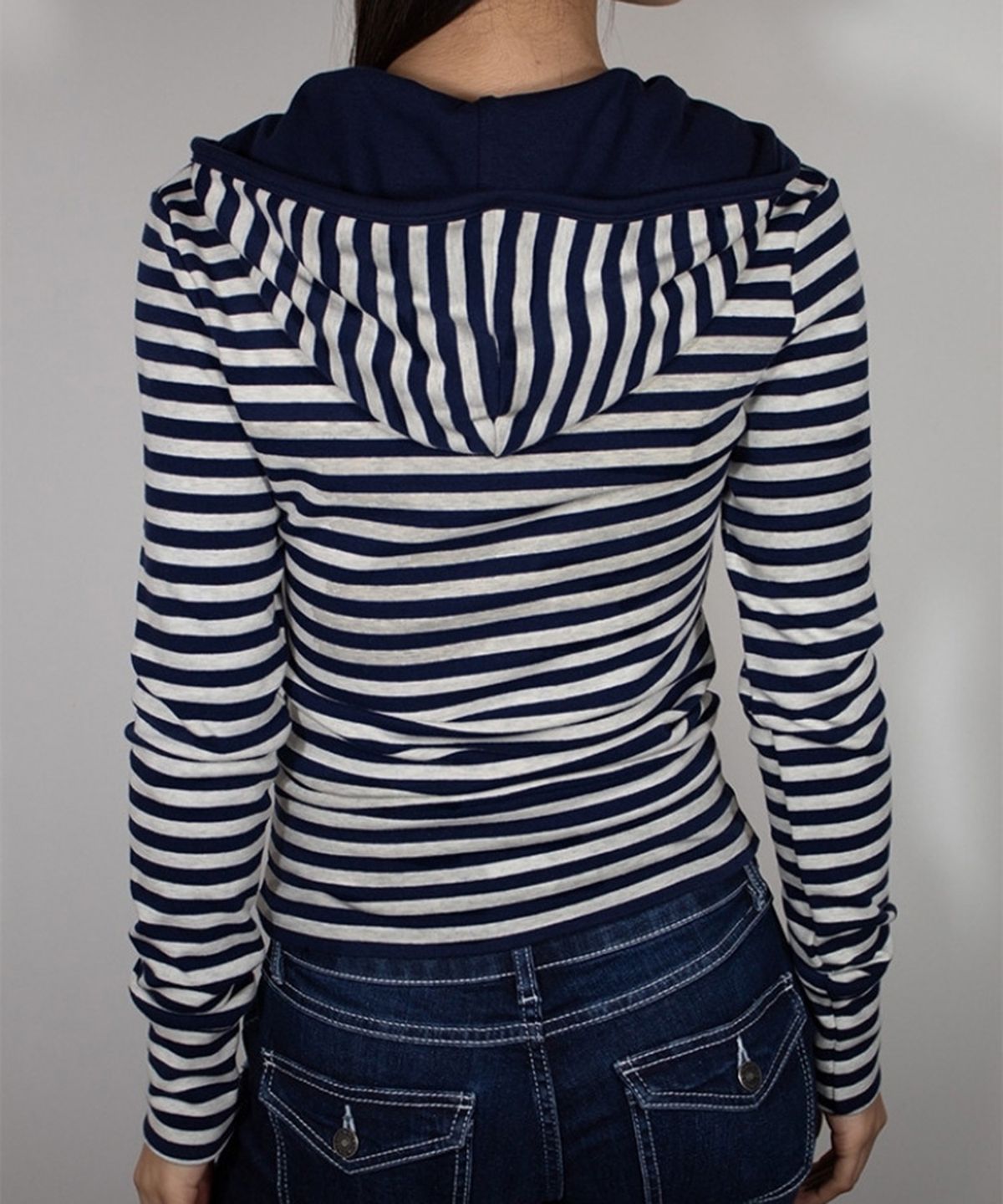 섭듀드(SUBDUED) T-shirt with Buttons and Hood (LIGHT GREY BLUE)